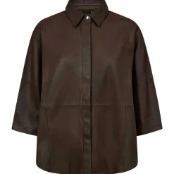 TENNA 3/4 SLEEVE LOOSE FIT SHIRT | BROWN