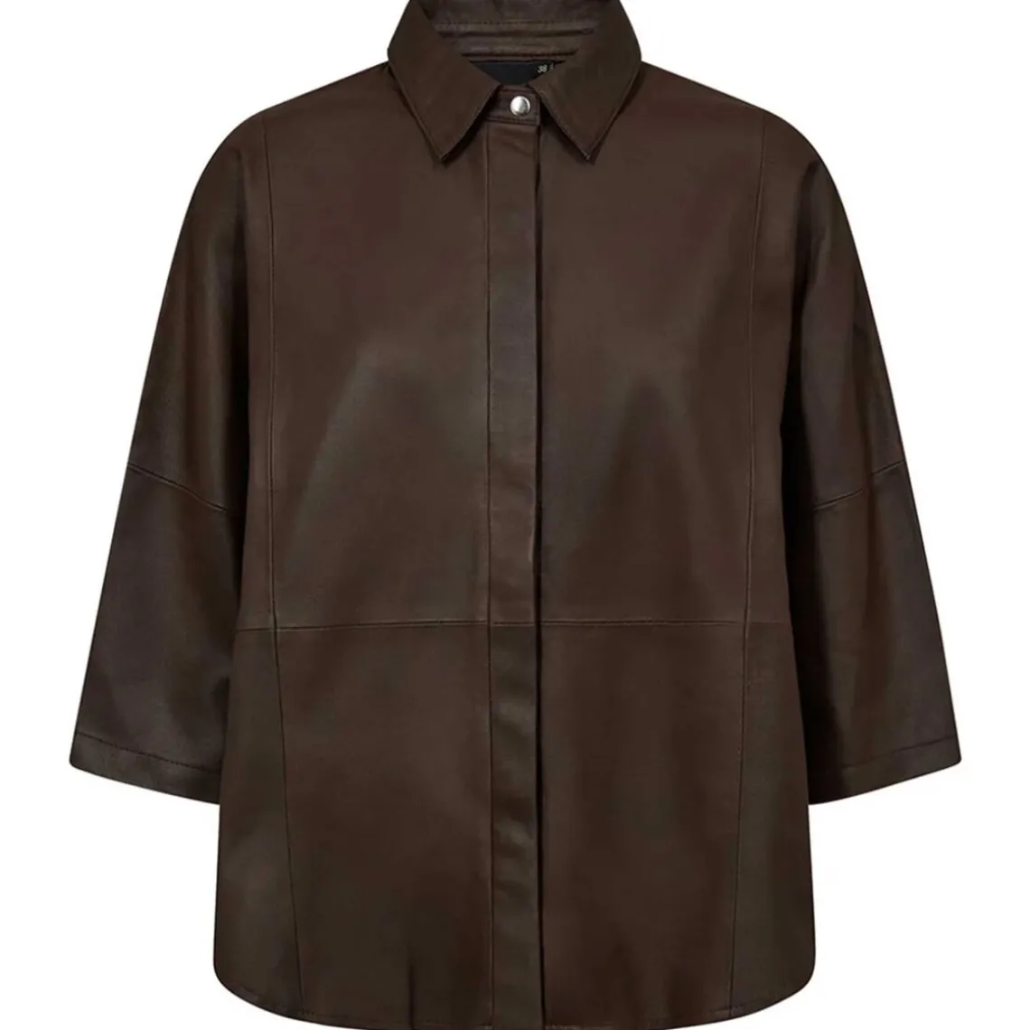 TENNA 3/4 SLEEVE LOOSE FIT SHIRT | BROWN
