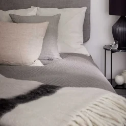 THROW MATHEA MELANGE 130X170CM | STRIPED DOVE GREY