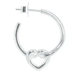 TIED HEART HOOP | SØLV