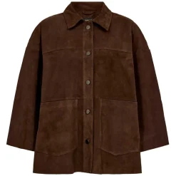 TONJA SUEDE OVERSIZE SHIRT | DUSTY BROWN