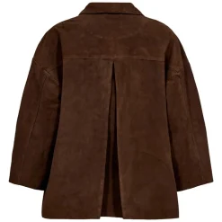 TONJA SUEDE OVERSIZE SHIRT | DUSTY BROWN