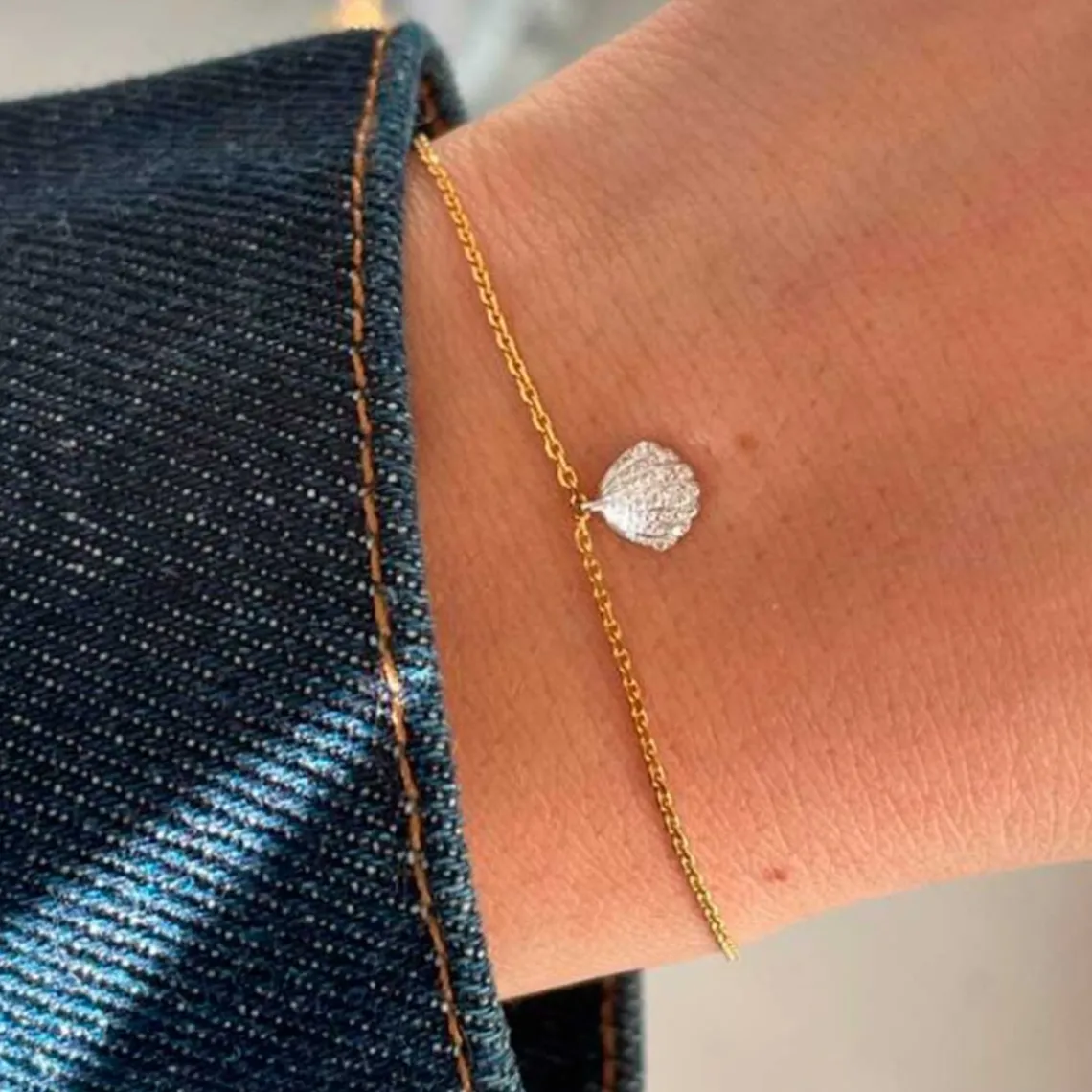 TRES PETIT VINTAGE SHELL ARMBÅND | FORGYLDT