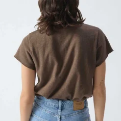 T-SHIRT DROIT MC COL V SONOMA | CHANTAIGNIER