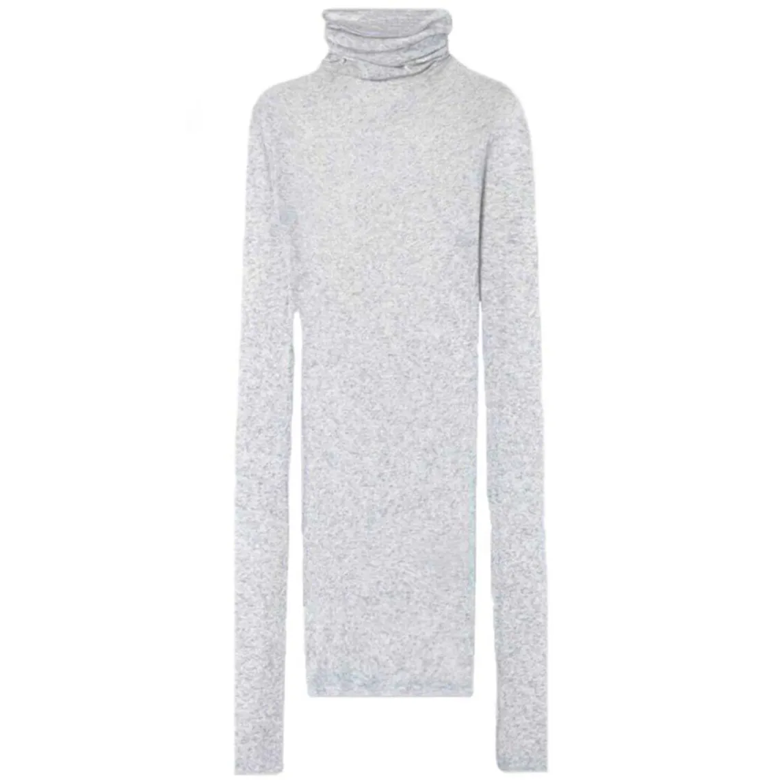 T-SHIRT MED RULLEKRAVE | GRÅ MELANGE