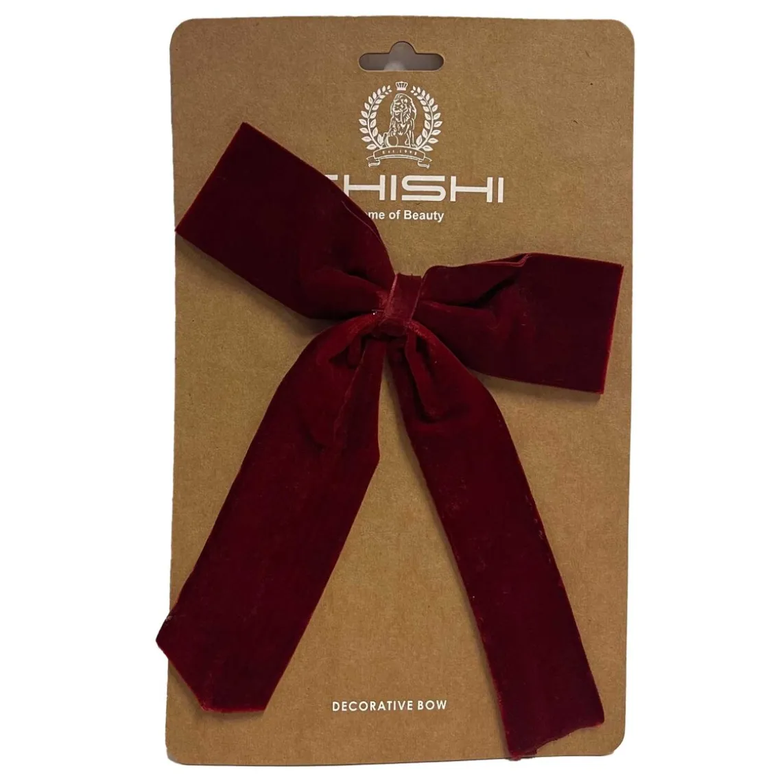 VELOURSLØJFE M/CLIP 18 CM | BURGUNDY