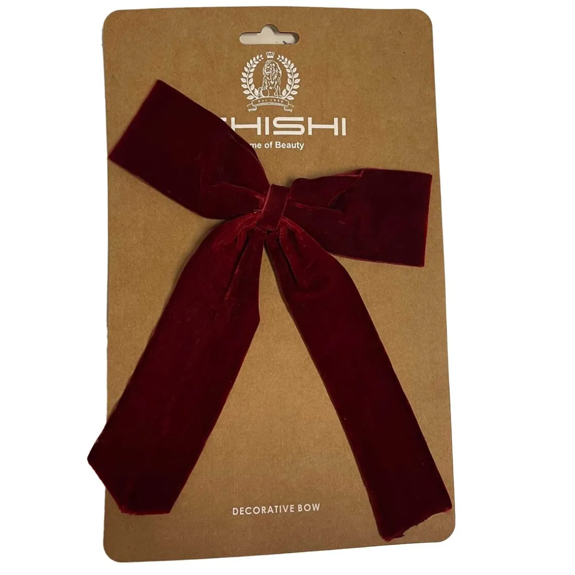 VELOURSLØJFE M/CLIP 18 CM | BURGUNDY