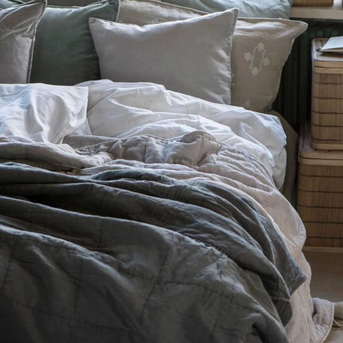 VINTAGE QUILT SENGETÆPPE | THUNDER GREY