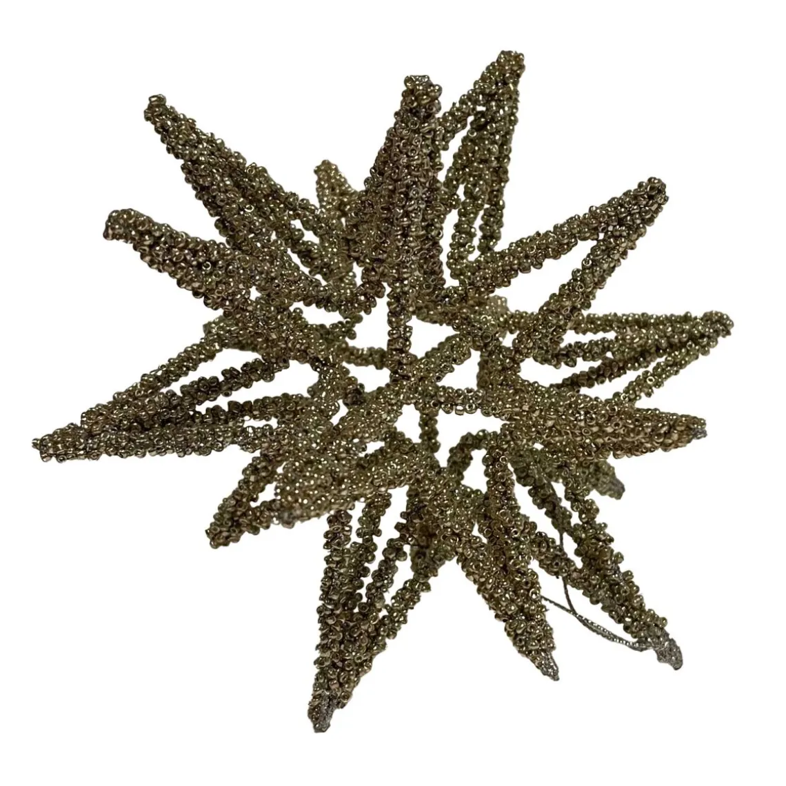WIRE 3D STAR SILVER BEADED 17