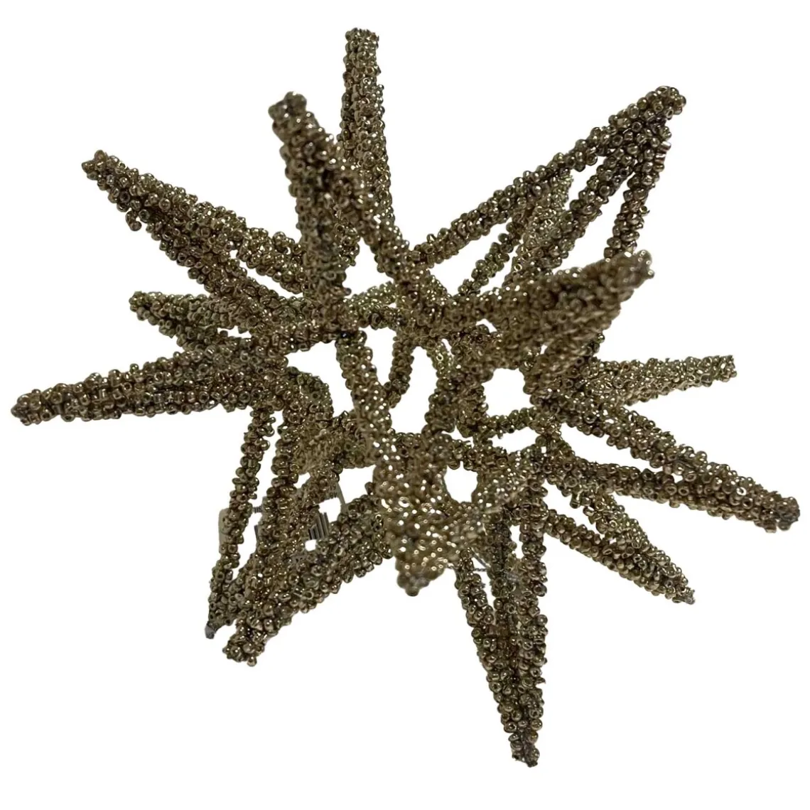 WIRE 3D STAR SILVER BEADED 17