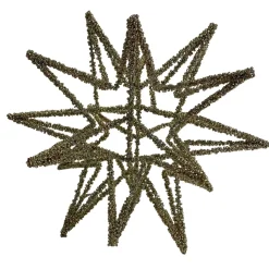 WIRE 3D STAR SILVER BEADED 27