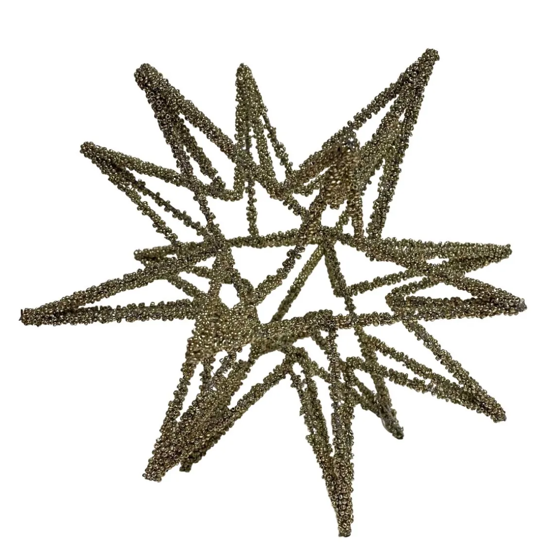 WIRE 3D STAR SILVER BEADED 27