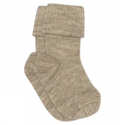 WOOL RIB BABY SOCKS | LIGHT BROWN MELANGE