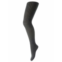 WOOL RIB STRØMPEBUKSER | DARK GREY MELANGE