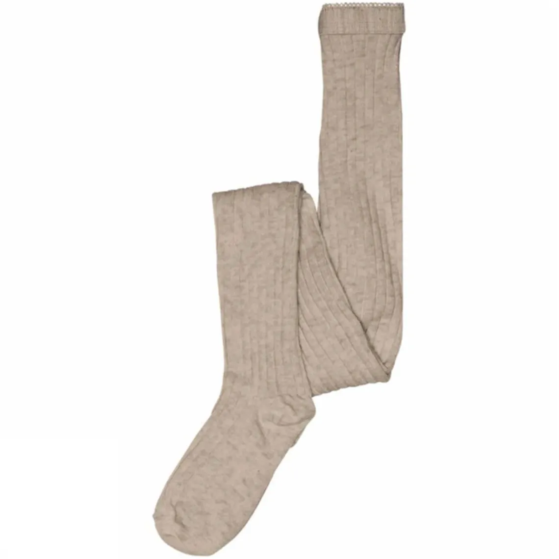 WOOL RIB STRØMPEBUKSER | LIGHT BROWN MELANGE