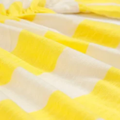 YELLOW STRIPES RUFFLE DRESS | YELLOW/CREAM